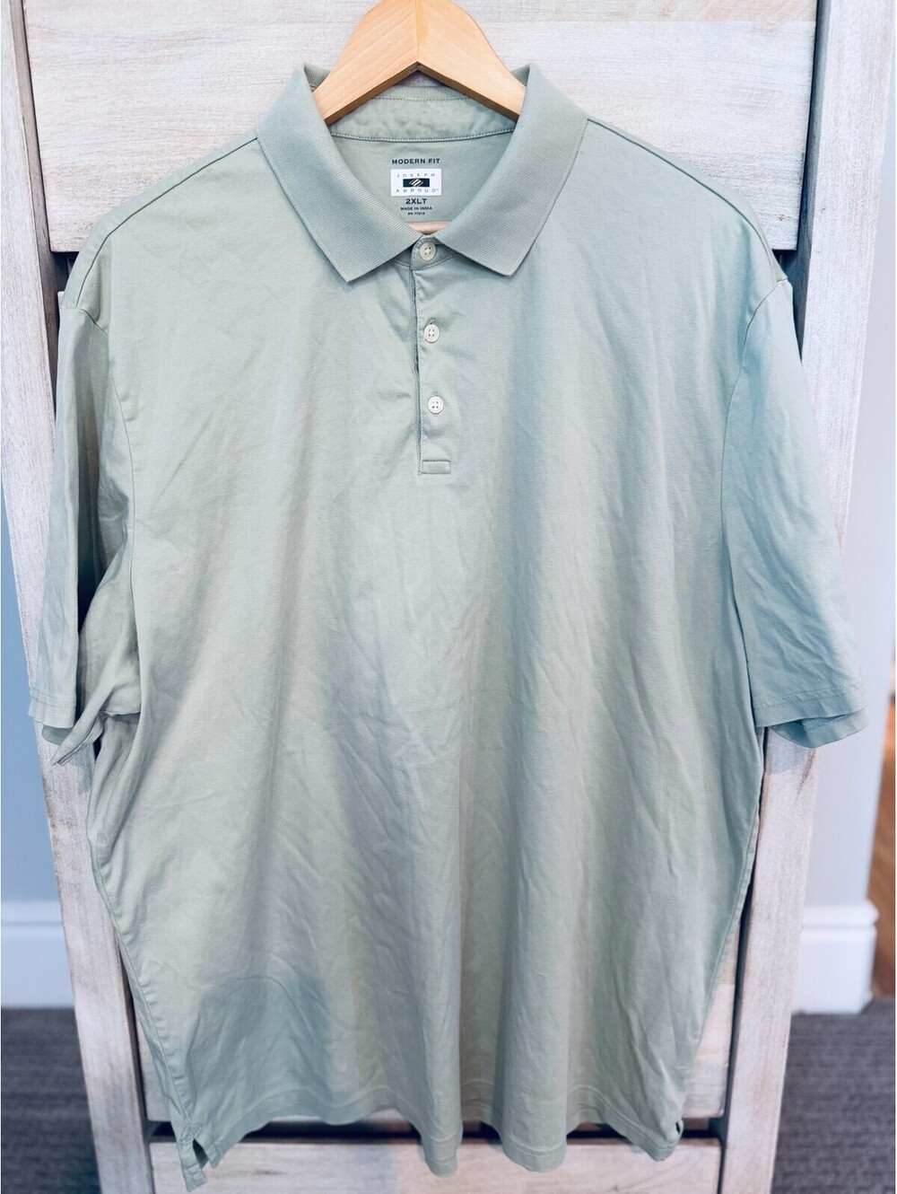 Joseph Abboud, Men Polo Shirt,Sz 2 XLT Mint Green, Short Sleeve, Collar